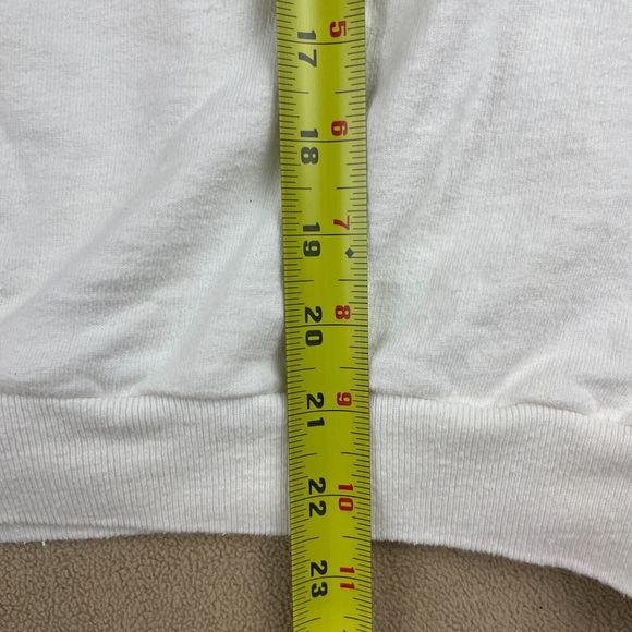 Vintage Adidas Sweater Mens Medium 80s Logo Pullover White Sports Graphic - Picture 10 of 11